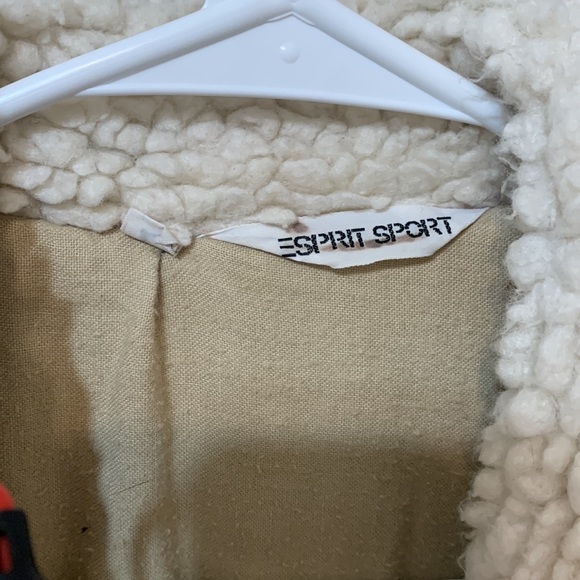 Esprit Spirt Vintage Bomber jacket Sherpa Collar size L RARE FIND - Picture 2 of 9